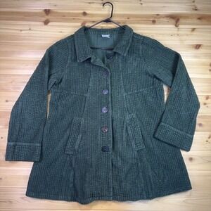 Vintage CMC Color Me Cotton Jacket Womens Medium Green Ribbed Corduroy Coat
